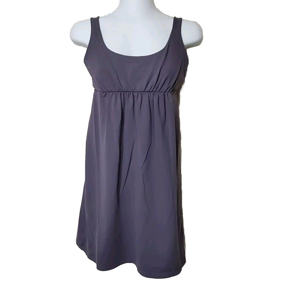 Susana Monaco Dress Womens Small Gray Babydoll Sleeveless Pockets Stretch Empire